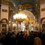 Easter mass inside Kazan cathedral