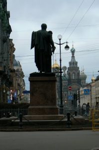 1837 statue of he Russian commander-in-chief Mikhail Kutuzov; it is