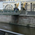 One of St. Petersburg's most famous landmarks, Bank Bridge, over