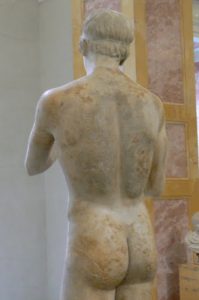 Statue detail of a kouros (youth)