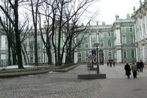 Entry to the Hermitage is through the central courtyard.