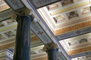 Inside the Hermitage--elaborate coffered ceilings