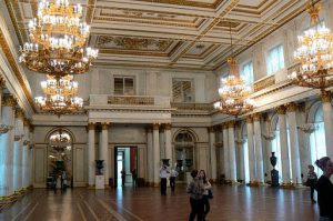 More chandeliers and parquet floors