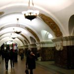 Moscow subway station with heroic emblems