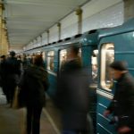 Subway traffic at Park Kultury station