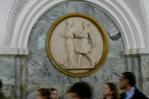 Cameo of dancers in a subway station
