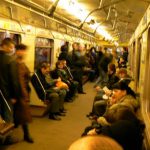 Inside subway car--clean and quiet