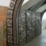 Metal work detail in a subway station