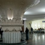 Huge neo-classic column in a subway station