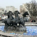 Equine sculpture in the park near Red Square