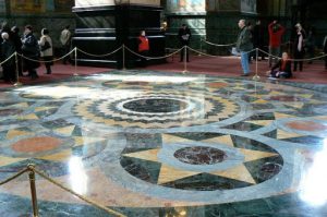 Inlaid marble floor of the church