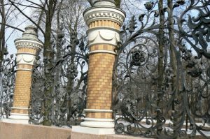 Ornate entry gates to the park