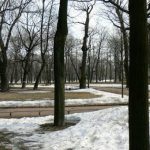 Late winter park scene