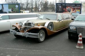 Limousines for rent outside the Hotel Moscow