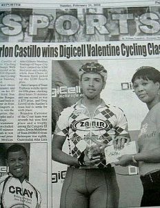 Newspaper article about local bicycle race