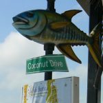 Many of the street signs have maps and fish models