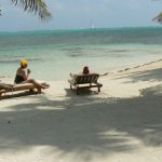 Beachfront European tourists