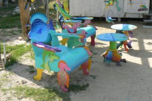 Colorful furniture and souvenir shop