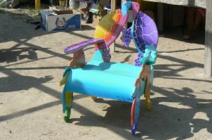 Colorful furniture and souvenir shop