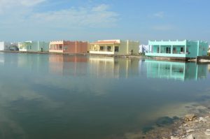 Bungalows for sale along one of the canals