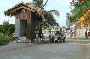 Alleged toll booth for the bridge, but only tourist are