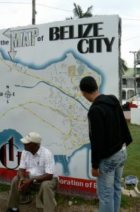 Caleb showing me around Belize City