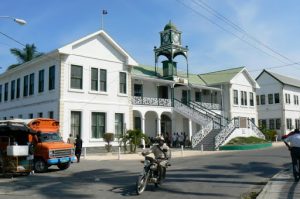 Belize City Courthouse and clock tower