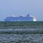 Huge cruise ship near Belize City