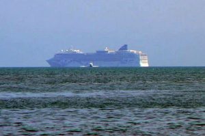 Huge cruise ship near Belize City