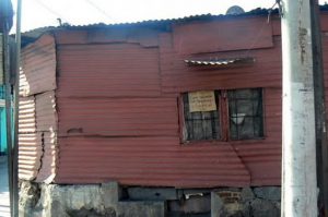 Old shabby building in central city