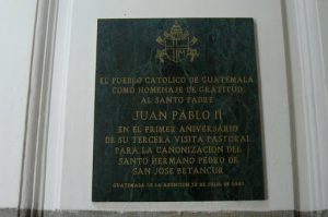 Cathedral plaque from visit by Pope John Paul II in