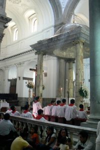 Boy choir in the cathedral