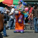 Clown in central plaza