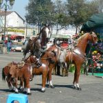 Plastic horses for kids' photos