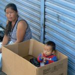 Mom and baby in a 'crib'