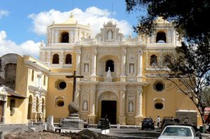 Ornate facade of Our Lady of Mercy (Merced) church