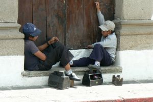 Boys waiting for business