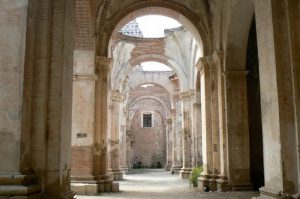 Ruins of the church of San Francisco, destroyed by earthquake