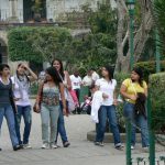 Young women on Sunday in the park