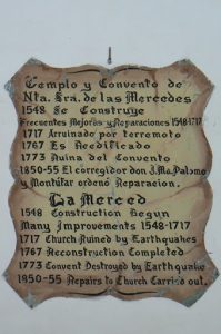 History plaque of Merced church