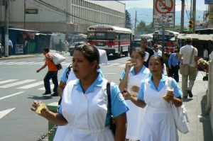 Nurses having a snack after work