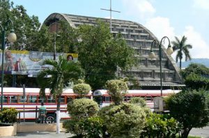 Parque Libertad with El Rosario church