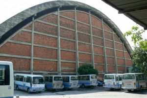 El Rosario church has an unusual arched style