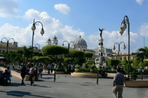 Plaza Libertad with Metropolitan Cathedral and Independence monument