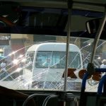 Public bus windshield