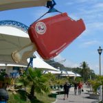 Ice cream shop sign along the promenade in Libertad