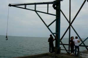 Small boat launch off the end of the pier