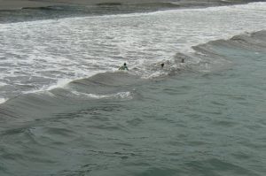 Swimming in the surf