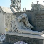 Orantes Family gravesite with a local version of La Pieta