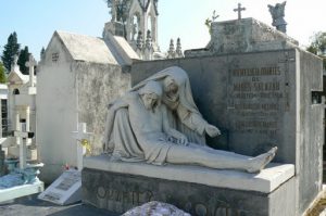 Orantes Family gravesite with a local version of La Pieta